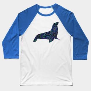 Dot Mandala - Sea Lion Baseball T-Shirt